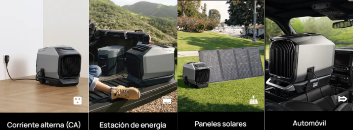 EcoFlow WAVE 2 carga en casa, solar o auto