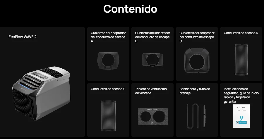 EcoFlow WAVE 2 portabilidad y conductos de aire