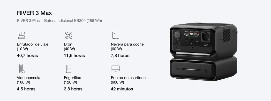 Batería adicional EcoFlow RIVER 3 PLUS 300W