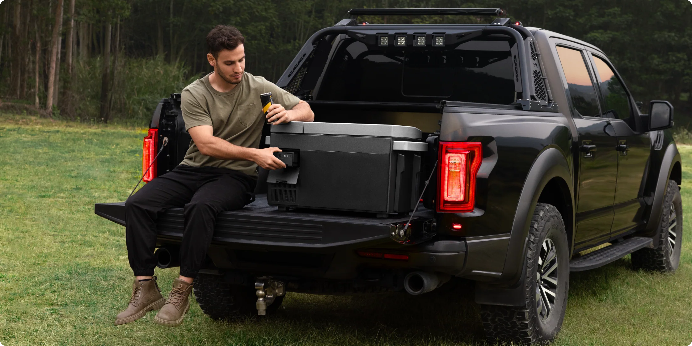 GLACIER en la caja de una pick-up lista para enfriar