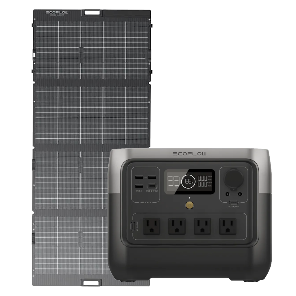 Kit Solar Portátil EcoFlow RIVER 2 PRO 800 W + Panel Solar 220 W Bifacial