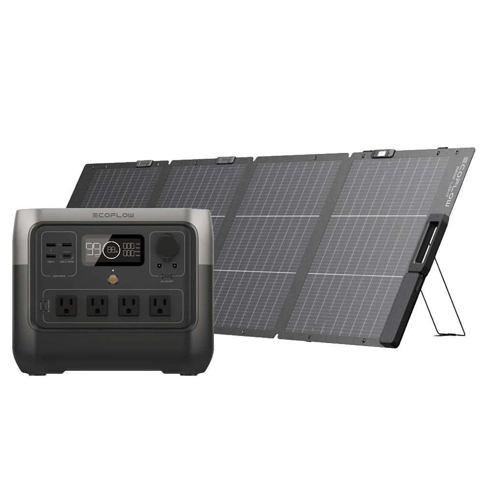 Kit Solar Portátil EcoFlow RIVER 2 PRO 800 W + Panel Solar 220 W Bifacial